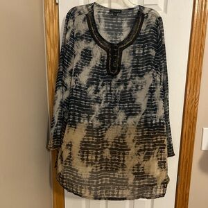 Lane Bryant Black and Tan Tunic